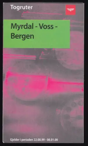 Fahrtroutenplaner, Myrdal - Voss - Bergen, Norwegen, 2000