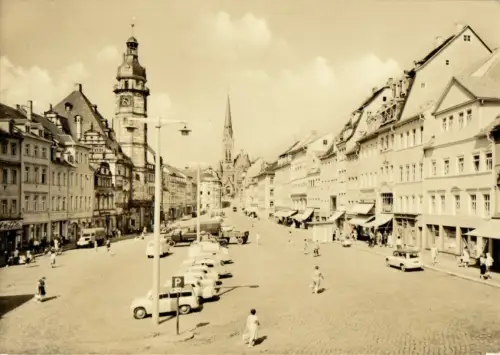 AK, Altenburg Thür., Markt belebt, 1964