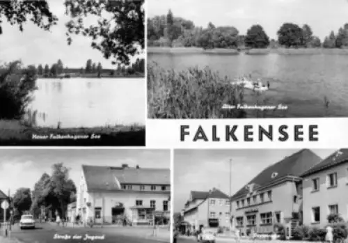 AK, Falkensee, 4 Abb., u.a. Poststraße, 1974