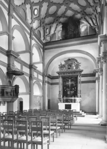 AK, Augustusburg, Schloßkapelle, Blick zum Altar, 1971