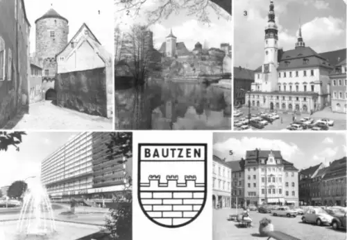 AK, Bautzen, fünf Abb., Wappen, 1980