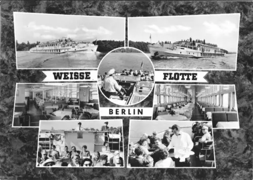 AK, Berlin, Weisse Flotte, sieben Abb., gestaltet, 1965