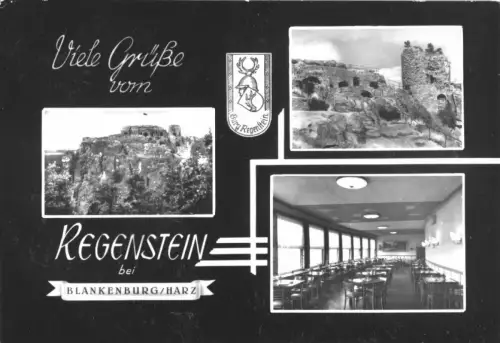 AK, Blankenburg Harz, Burgruine Regenstein, drei Abb., gestaltet
