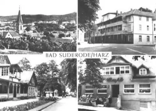 AK, Bad Suderode Harz, 4 Abb., u.a. Central-Hotel, 1974