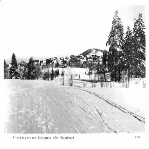 AK, Altenberg Erzgeb., winterliche Teilansicht mit Geisingberg, 1973