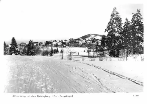 AK, Altenberg Erzgeb., winterliche Teilansicht mit Geisingberg, 1973