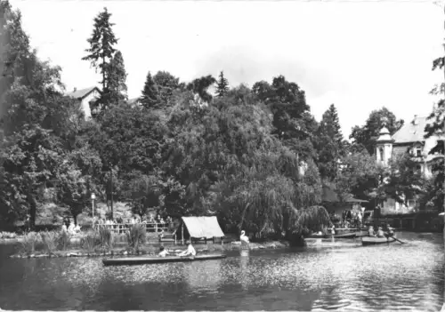 AK, Eisenach, Prinzenteich belebt, 1962