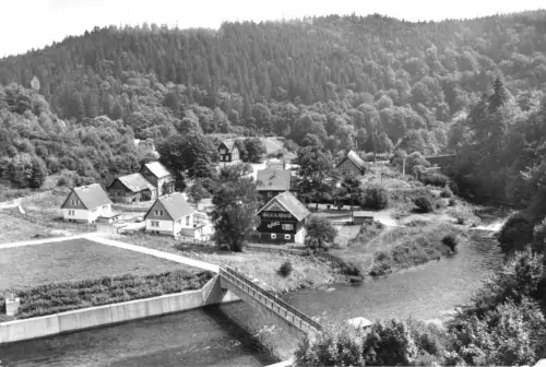 AK, Wendefurth Harz, Teilansicht mit Bodebrücke, 1975