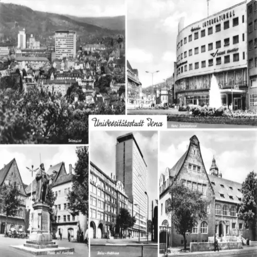 AK, Jena, fünf innerstädtische Abb., 1969
