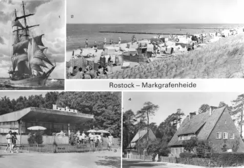AK, Rostock Markgrafenheide, vier Abb., 1986