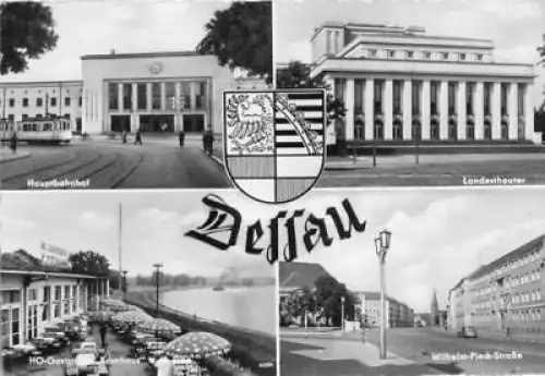 AK, Dessau, 4 Abb, u.a. HOG "Kornhaus", 1961