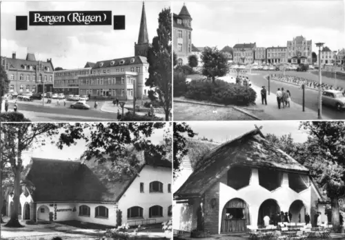 AK, Bergen Rügen, vier Abb., 1973