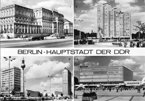 AK, Berlin Mitte, vier Abb., u.a. Leninplatz, 1972