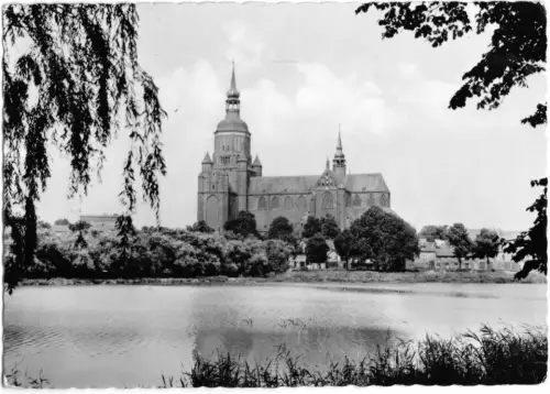 AK, Stralsund, Am Frankenteich, Kirche, 1961