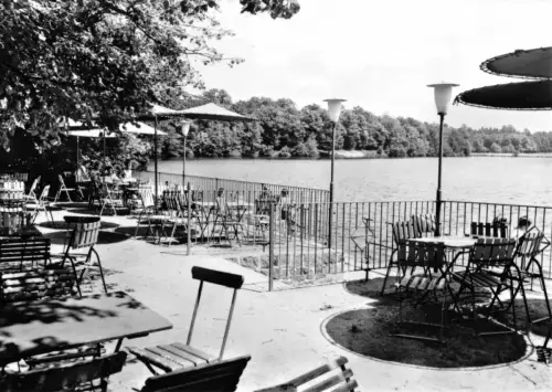 AK, Kohren-Sahlis Kr. Geithain, Ausflugsgaststätte Lindenvorwerk, Terrasse, 1977