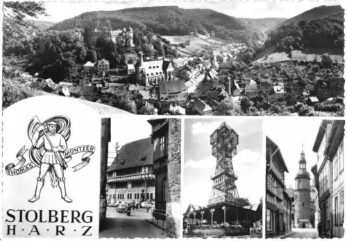 AK, Stolberg Harz, vier Abb. gestaltet, 1968