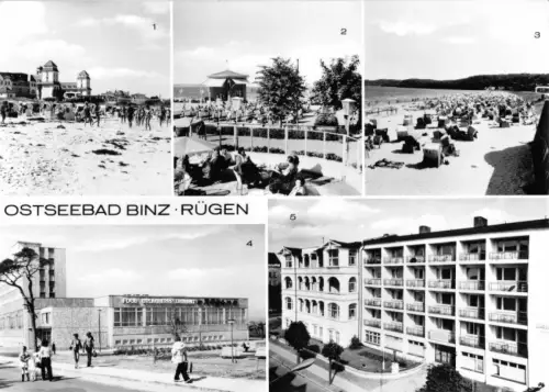 AK, Ostseebad Binz Rügen, fünf Abb., 1978