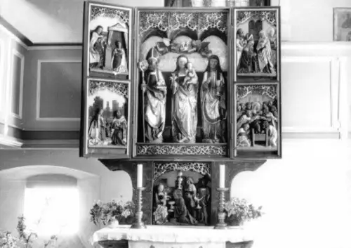 Foto im AK-Format, Fördergersdorf, Kirche, Altar, 1970
