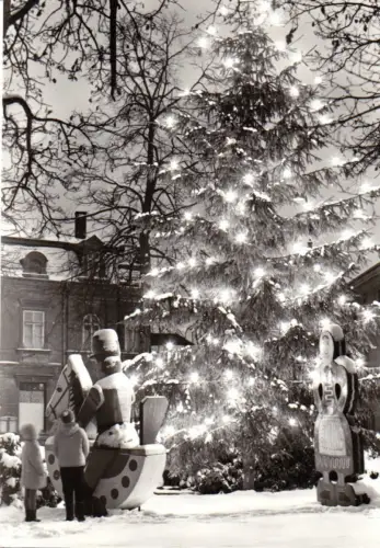 AK, Olbernhau Erzgeb., Ortslage in weihnachlicher Stimmung, 1977