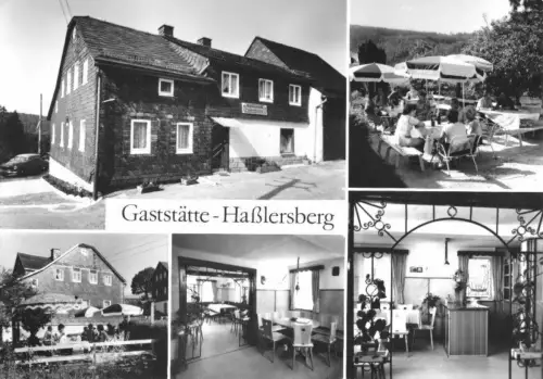 AK, Wurzbach Thür., Gaststätte Haßlersberg, fünf Abb., 1987