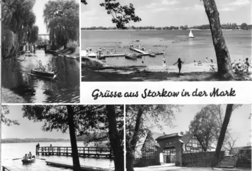AK, Storkow Mark, vier Abb., 1980