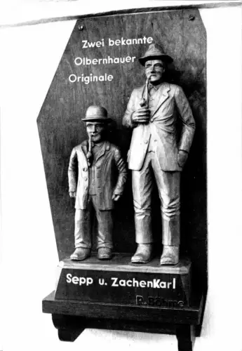 AK, Olbernhau Erzgeb., Haus der Heimat, Schnitzarbeit - Sepp u. Zachenkarl, 1977