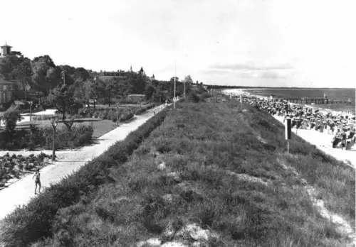 AK, Ostseebad Zinnowitz, Promenade am Strand, 1963