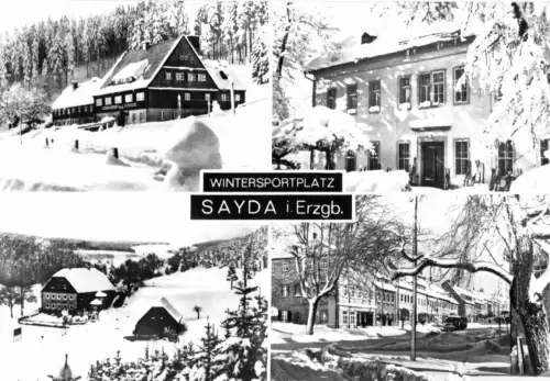 AK, Sayda Erzgeb., vier winterliche Abb., 1977