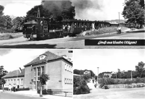 AK, Ostseebad Baabe Rügen, drei Abb., u.a. Kleinbahn, 1981