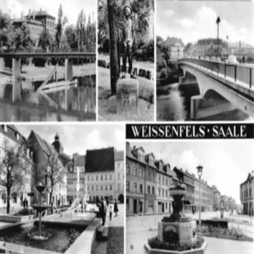 AK, Weissenfels Saale, 5 Abb., u.a. Brücke d. DSF, 1976