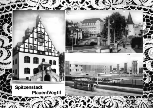 AK, Plauen Vogtl., drei Abb., gestaltet, 1979