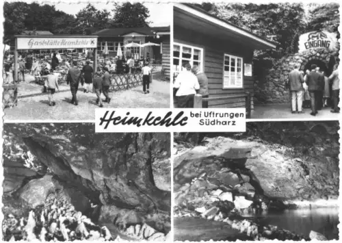 AK, Uftrungen Südharz, Gipssteinhöhle Heimkehle, vier Abb., 1969