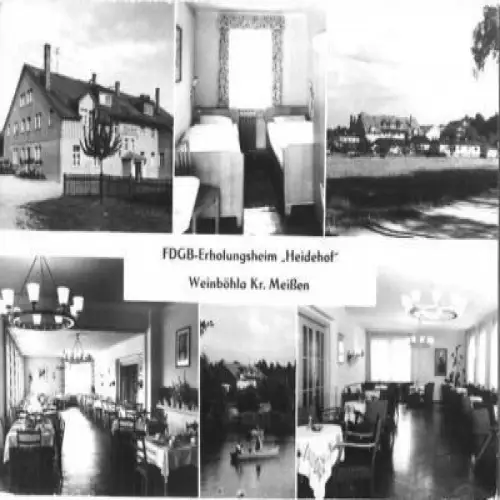 AK, Weinböhla Kr. Meißen, 6 Abb., Heidehof, 1968
