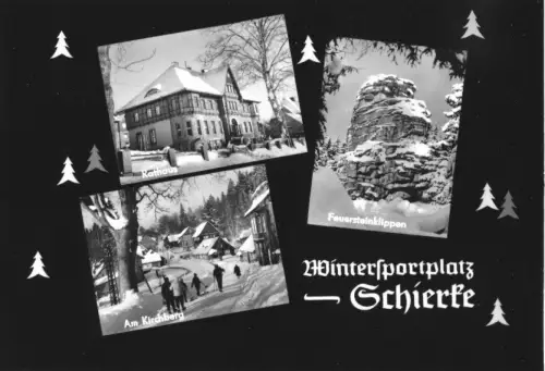 AK, Schierke Harz, drei Winteransichten, gestaltet, 1970