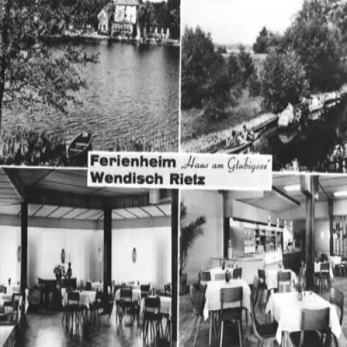 AK, Wendisch Rietz, "Haus am Glubigsee", 4 Abb., 1968