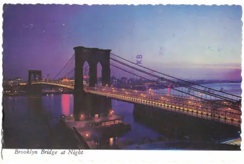 AK, New York, Brooklin Bridge at Night, 1981