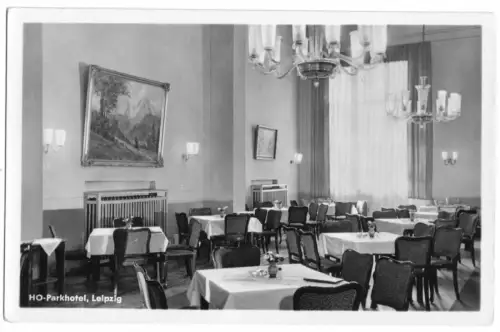 AK, Leipzig, HO-Parkhotel, Gastraum, 1955