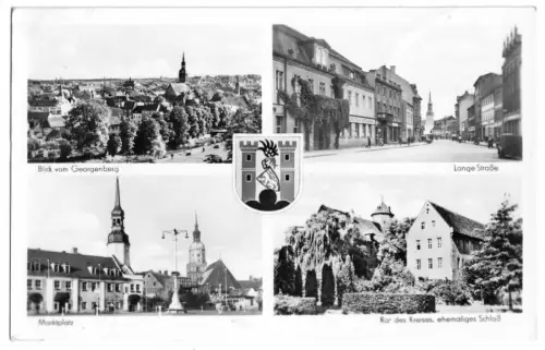 AK, Spremberg, vier Abb. und Wappen, 1955