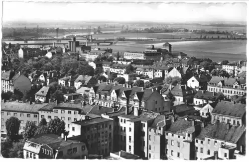 AK, Riesa Elbe, Teilansicht, 1957