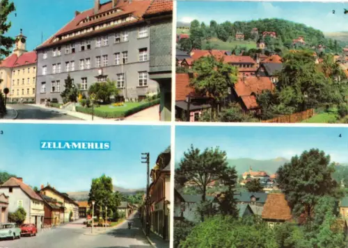 AK, Zella-Mehlis, vier Abb., u.a. Postamt, 1967
