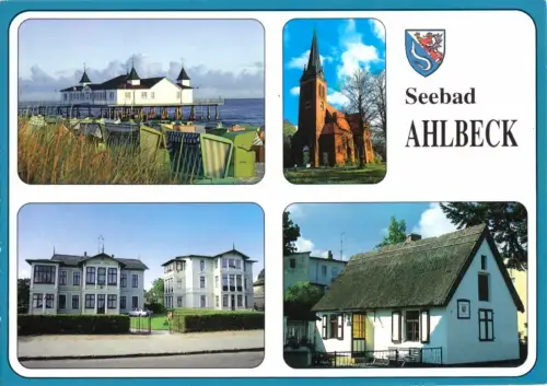 AK, Seebad Ahlbeck Usedom, vier Abb., um 1991