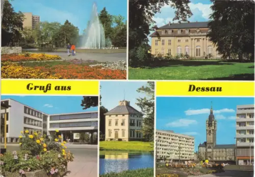 AK, Dessau, fünf Abb., 1986