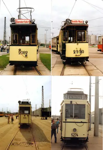 sechs Fotos im Format 10 x 15 cm, Berlin, Historische Straßenbahnen, 1980er