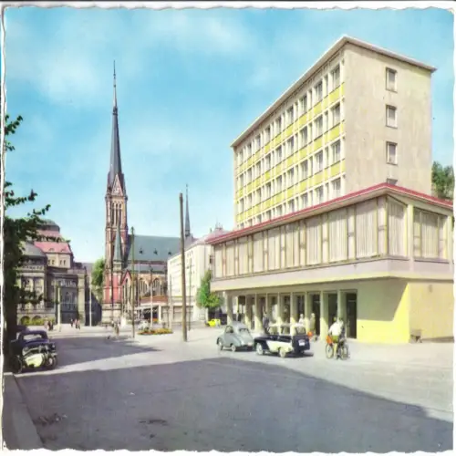 AK, Karl-Marx-Stadt, Blick zum Theaterplatz, 1964