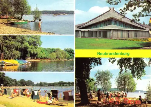 AK, Neubrandenburg, fünf Abb., u.a. HOG "Badehaus", 1980