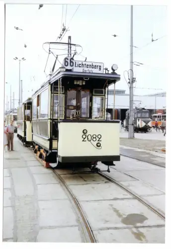 Foto im AK-Format (4), Berlin Marzahn, Historische Straßenbahn Tw 2082, 1987