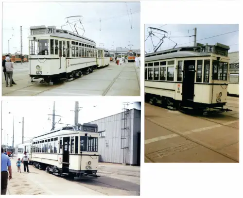 Foto im AK-Format (3), Berlin Marzahn, Historische Straßenbahn, Tw 5274, 1987
