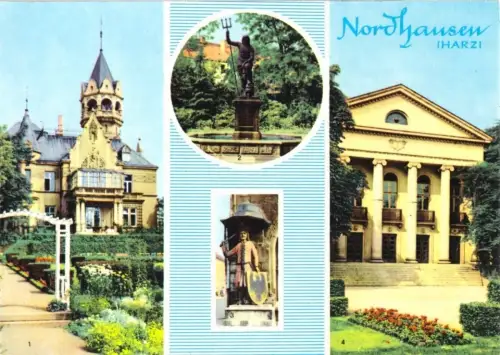 AK, Nordhausen, vier Abb., gestaltet, 1965