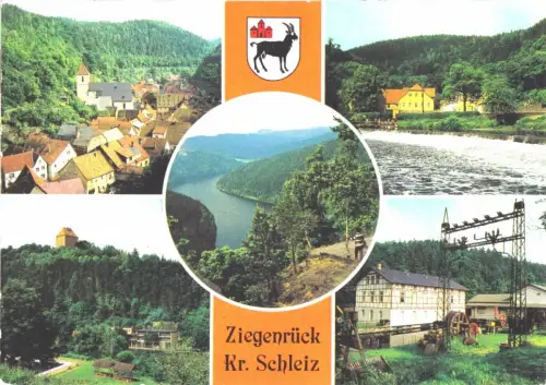 AK, Ziegenrück Kr. Schleiz, fünf Abb., gestaltet, Wappen, 1984