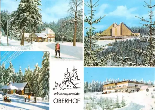 AK, Oberhof Thür. Wald, vier Winteransichten, 1972